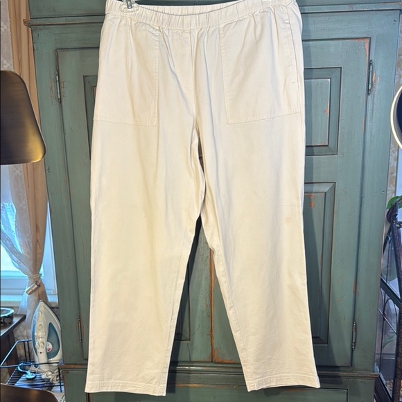 Like New! J. Jill Cream Chinos Lightweight Casual Pants Pull on Size M - Picture 1 of 9